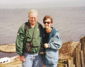 Elaine and Chris on the island of Staffa, off of Scotland